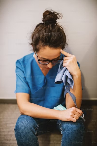 a worn out female nursing student who can benefit from the advantages of online nursing assignment help