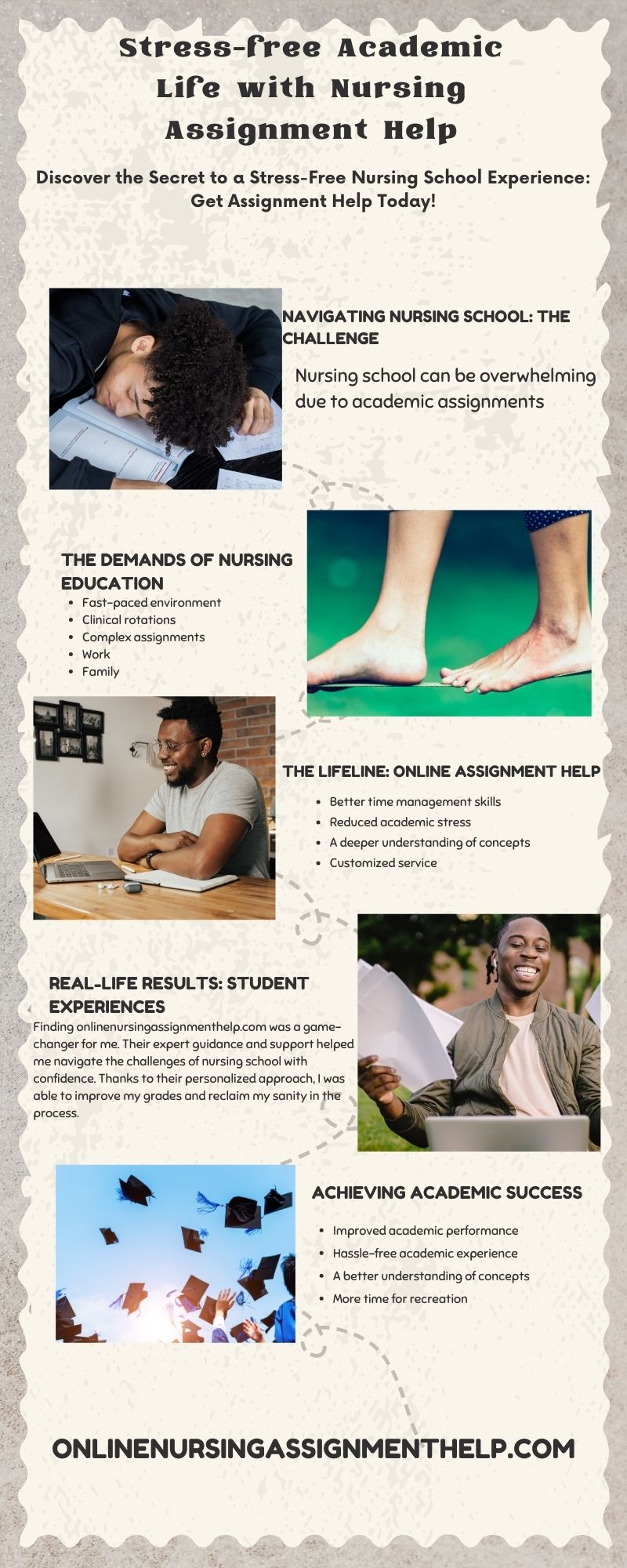 stress-free academic life with nursing assignment help infographic
