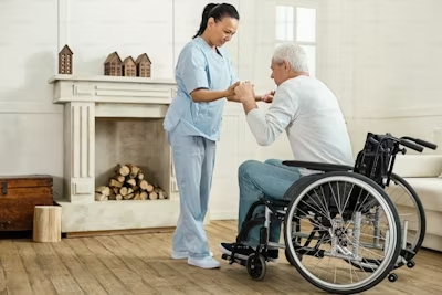 a female nurse caring for a patient