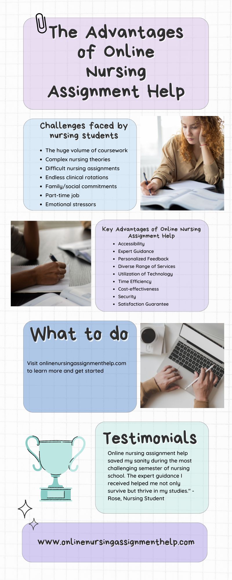 advantages of online nursing assignment help infographic